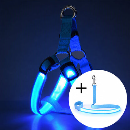 🔦🐾 LED Hundegeschirr verstellbar ✨ Blinklicht Brustgeschirr, hohe Sichtbarkeit bei Nachtspaziergängen 🌙