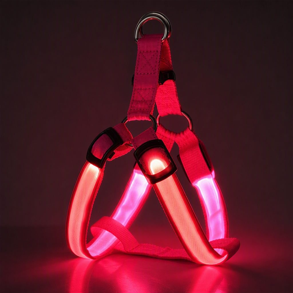 🔦🐾 LED Hundegeschirr verstellbar ✨ Blinklicht Brustgeschirr, hohe Sichtbarkeit bei Nachtspaziergängen 🌙