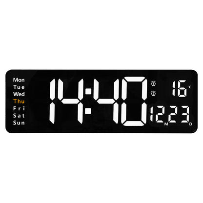 ⚡40cm große Digitaluhr mit Temperatur, Datum, automatischer Sommerzeit, Nachtlicht und automatischem Helligkeitsdimmer