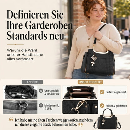 👜✨ 50% Rabatt! Premium Damen Handtasche mit V-Naht & Gold Hardware – Geräumig, Elegant & Vielseitig für den Alltag