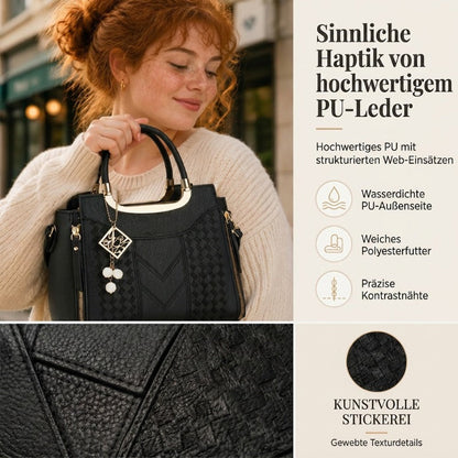 👜✨ 50% Rabatt! Premium Damen Handtasche mit V-Naht & Gold Hardware – Geräumig, Elegant & Vielseitig für den Alltag