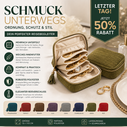 💎 KAUFE 1, ERHALTE 1 GRATIS! 👛 Mini-Schmucktasche mit Reißverschluss – Kompakt, elegant & ideal für Reisen – Schützt deine Schätze unterwegs ✈️