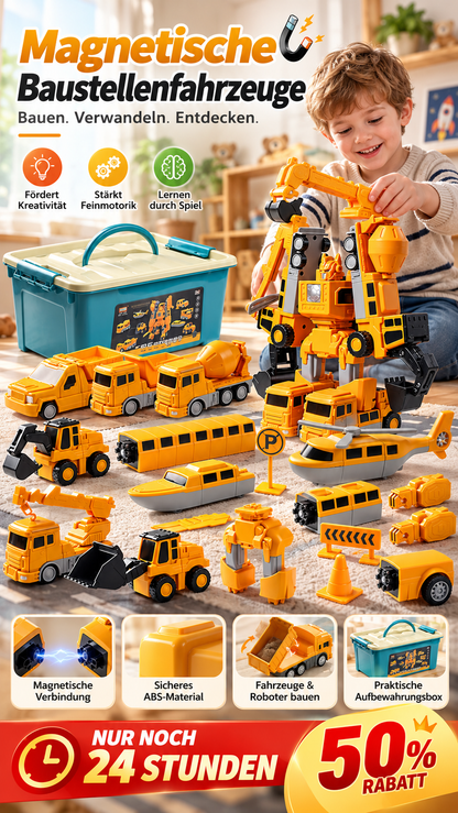 🧲 50% RABATT 🚗 Magnetischer Auto-Bausatz, verwandelbares Konstruktionsspielzeug