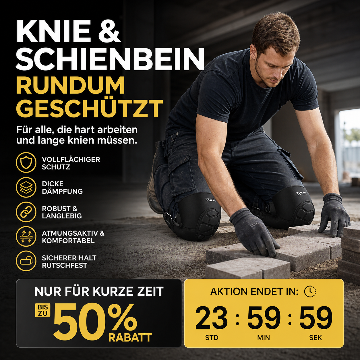 🏃 50% RABATT! 🛡️ Stoßfeste Knieschoner für Sport, dämpfen Stöße, bequem atmungsaktiv, ideal für verschiedene Sportarten🦵